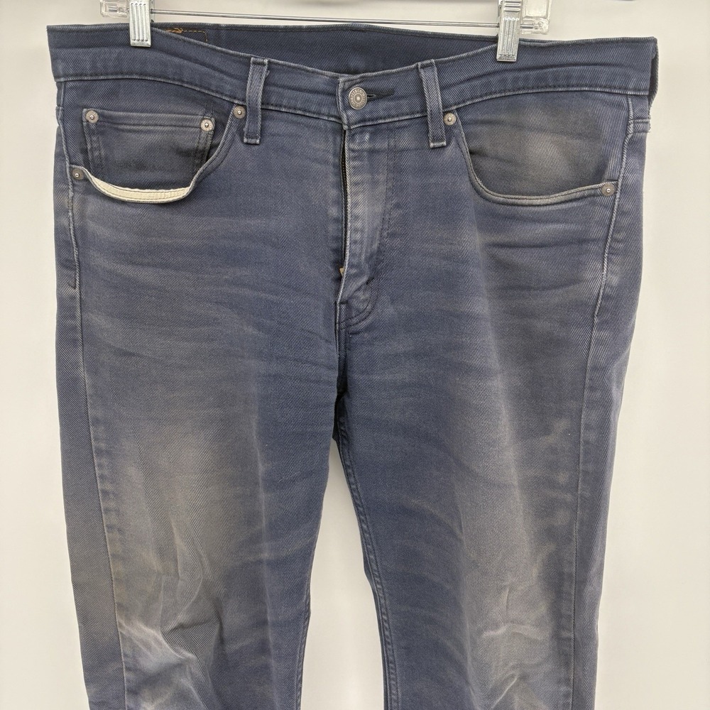 Vintage Levi's 514 Distressed Twil Straight Navy Pants Retro White Tab Men 36X28